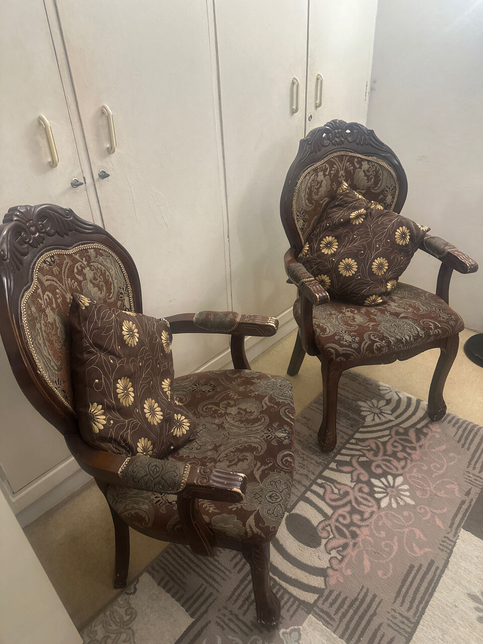 Al Malaz, Furniture, SAR 135,  Two Wooden Brown Chairs