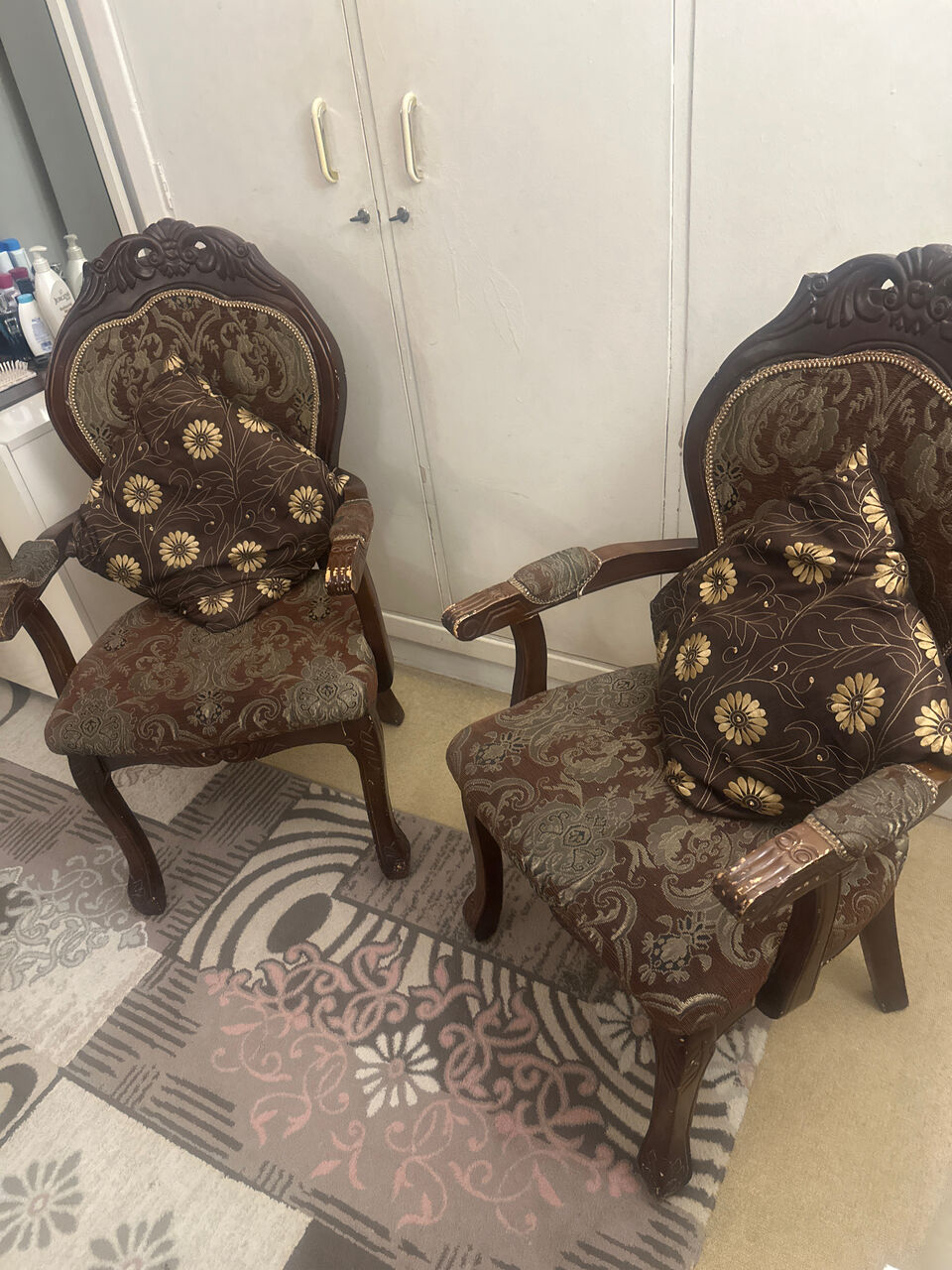 Al Malaz, Furniture, SAR 135,  Two Wooden Brown Chairs