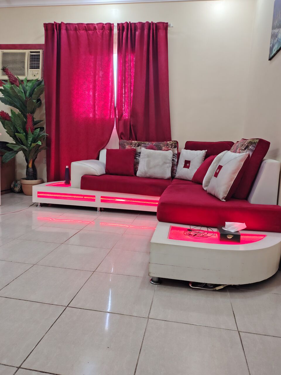 Al Aziziyah, Furniture, SAR 2200,  Corner Sofa Set With Built-in Lighting