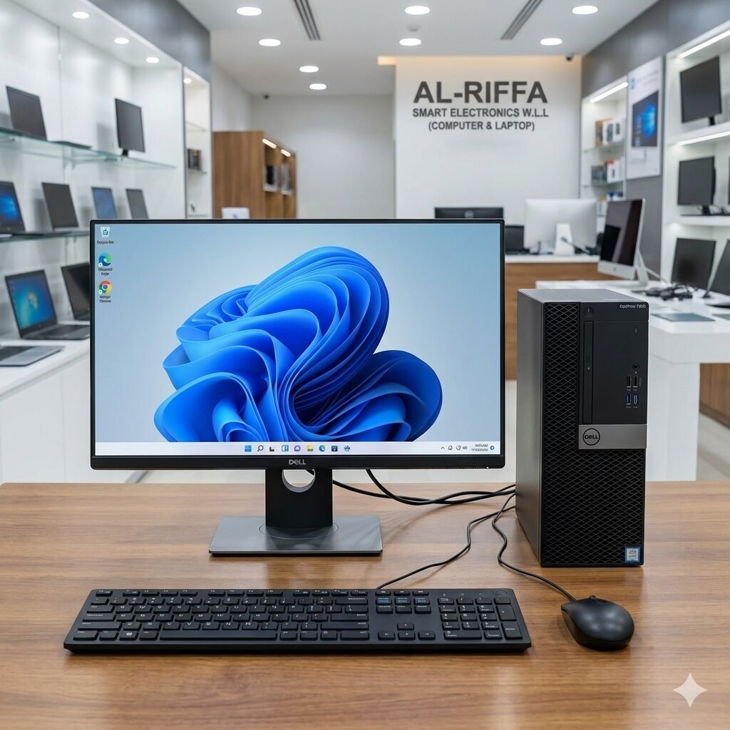 Manama, Computers, BHD 112,  Best Offer DELL Core I7 7th Gen Computer Set DELL 24" IPS Borderless Monitor 8GB DDR4 RAM