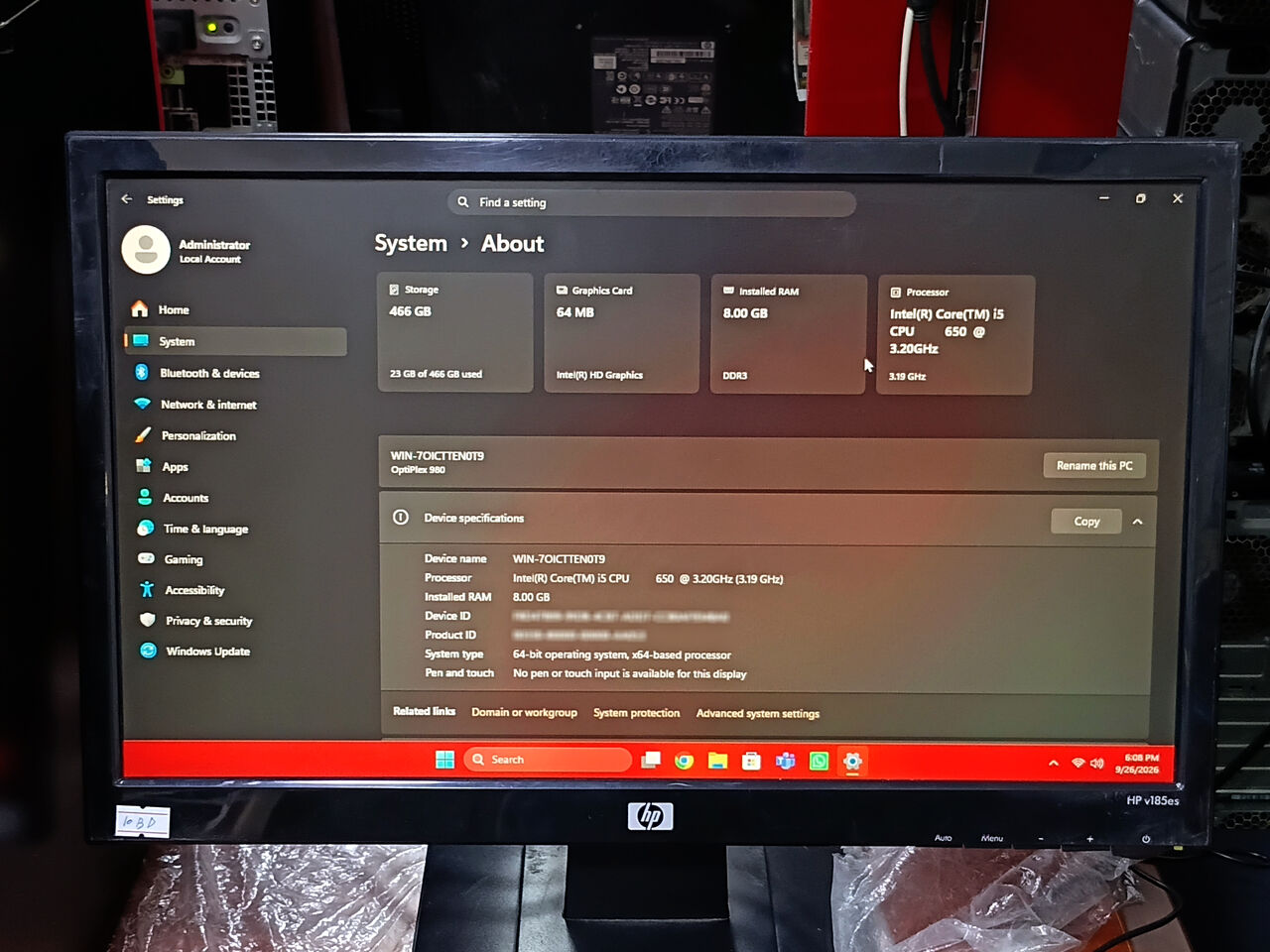 Riffa, Computers, BHD 40,  DELL Computer Set Intel Core I5 RAM 8GB/500GB HDD 19&rsquo;&rsquo; Display With WIFI 40BD Only