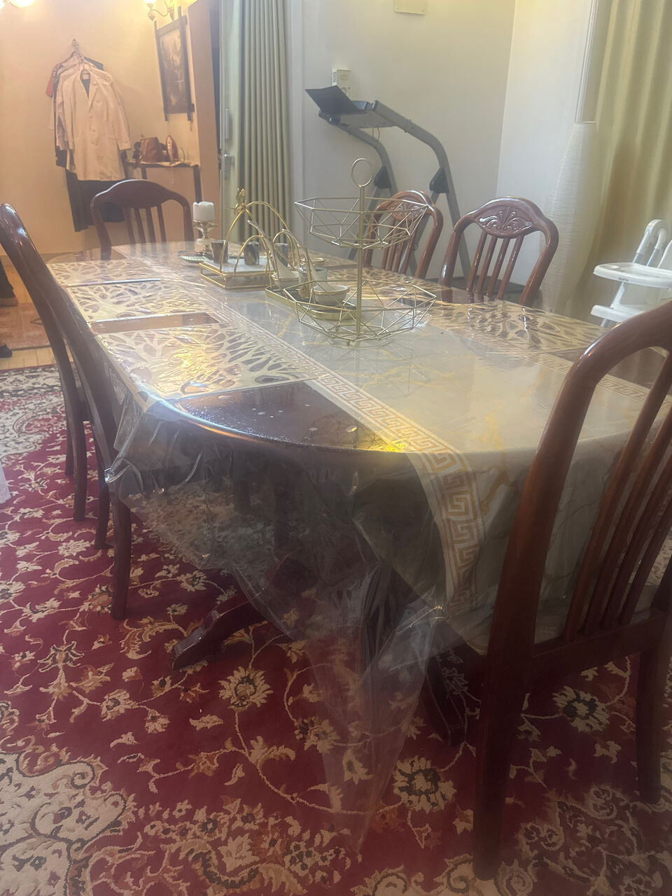 Al Malaz, Furniture, SAR 950,  Wooden Cupboard And 6 Seater Wooden  Dining Table For Sale