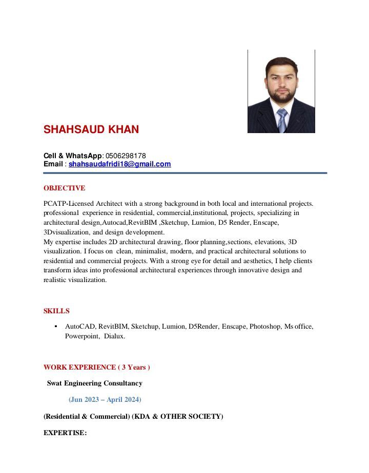 Riyadh, Job Seekers, Licensed Architect | With 3 Years Experience Looking For Job &lrm;