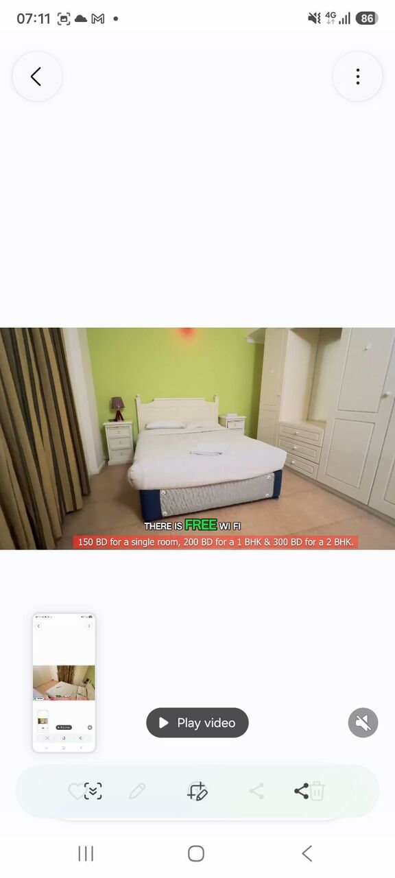 Manama, Apartments, Flats, Houses & Villas, BHD 200/month,  Furnished,  1 BR,  60 Sq. Meter,  Flat For Rent