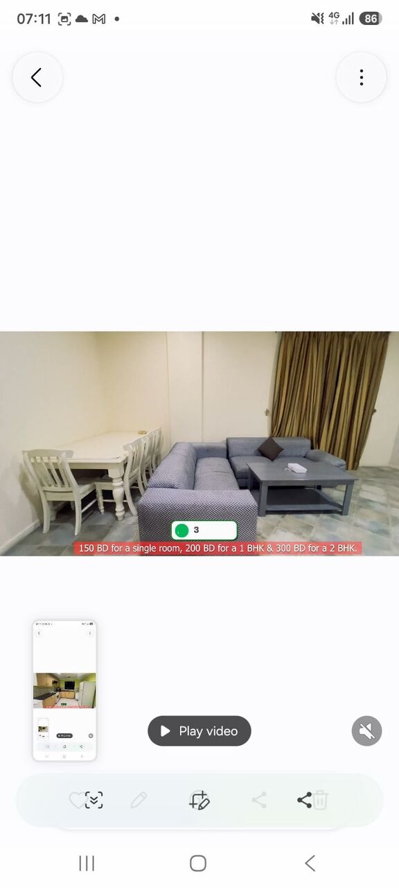 Manama, Apartments, Flats, Houses & Villas, BHD 200/month,  Furnished,  1 BR,  60 Sq. Meter,  Flat For Rent