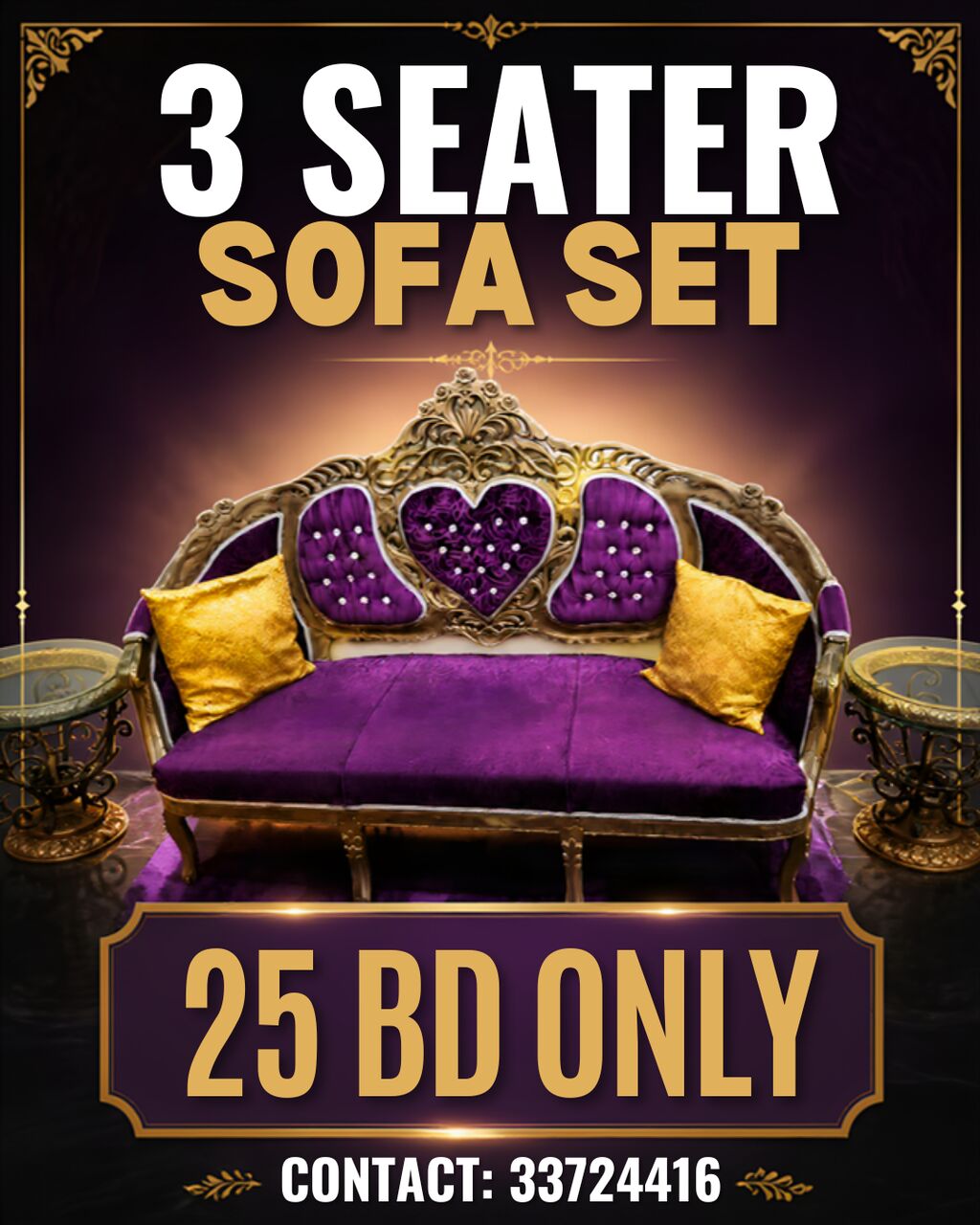 Manama, Furniture, BHD 25,  3 Seater Sofa Set