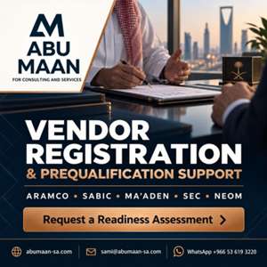 Vendor Registration Support | Aramco, SABIC, Ma&rsquo;aden, SEC & NEOM