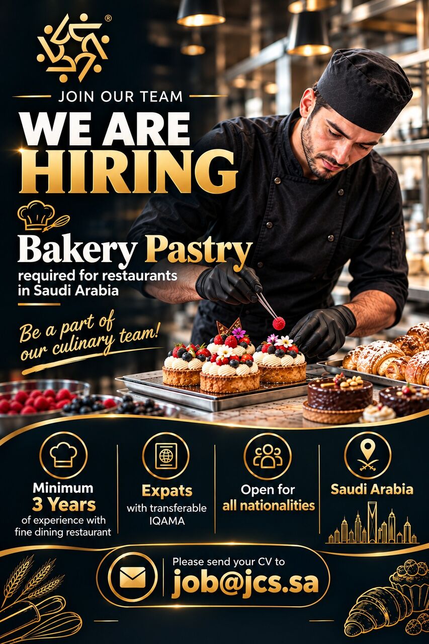 Riyadh, Jobs, Bakery Pastry, Barista, Bartender, Butcher, Cdp, Cleaner, Commi, Dishwasher