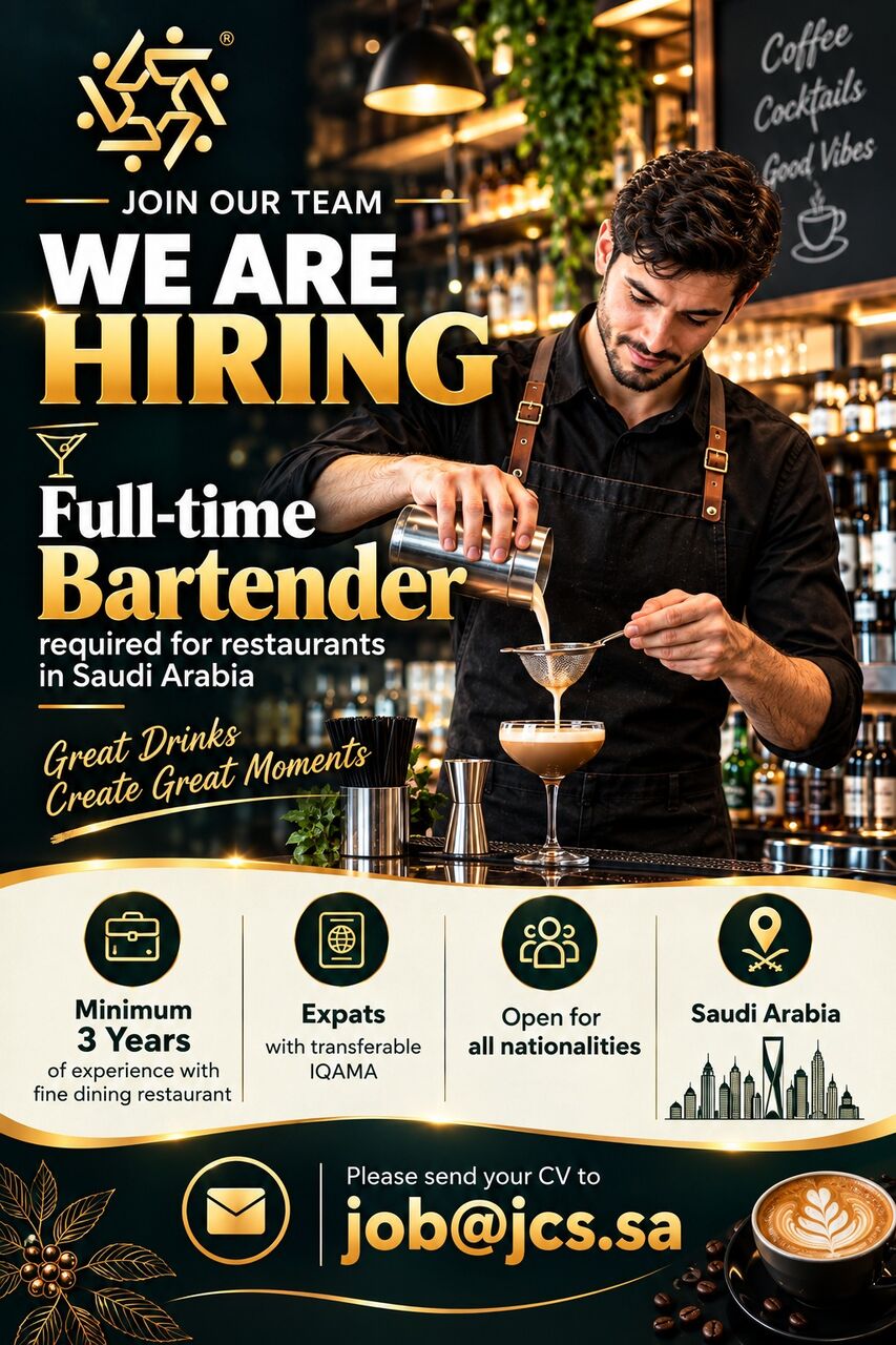 Riyadh, Jobs, Bakery Pastry, Barista, Bartender, Butcher, Cdp, Cleaner, Commi, Dishwasher
