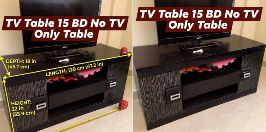 Manama, Furniture, BHD 15,  Modern Wooden TV Table / Stand (120 Cm) - 15 BD