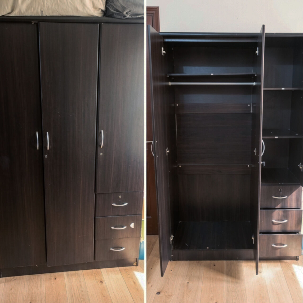 Manama, Furniture, BHD 38,  ✅️ 3 Door Cupboard For Sale In Good Condition With Delivery