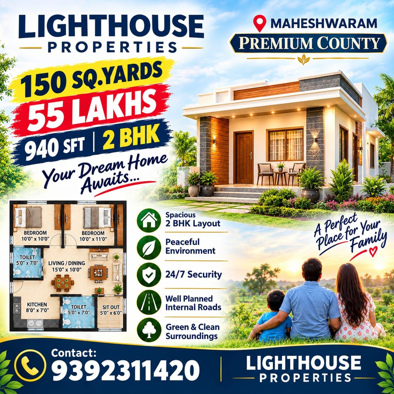 Hyderabad, Residential Plots, INR 22000,  183 Sq. Yard,  *PREMIUM COUNTY@MAHESHWARM*