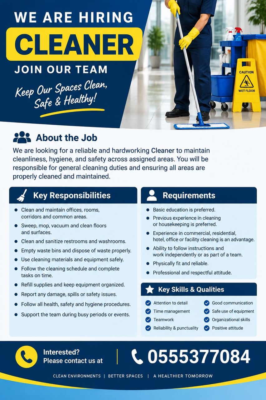 Riyadh, Jobs, Cleaner