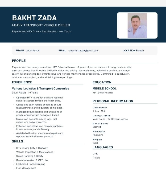 Riyadh, Job Seekers, I Need Driving Job