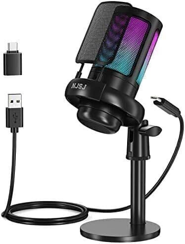 Riyadh, Electronics, SAR 75,  NJSJ USB Microphone - Condenser With Touch Mute, RGB - SAR 75 SAR