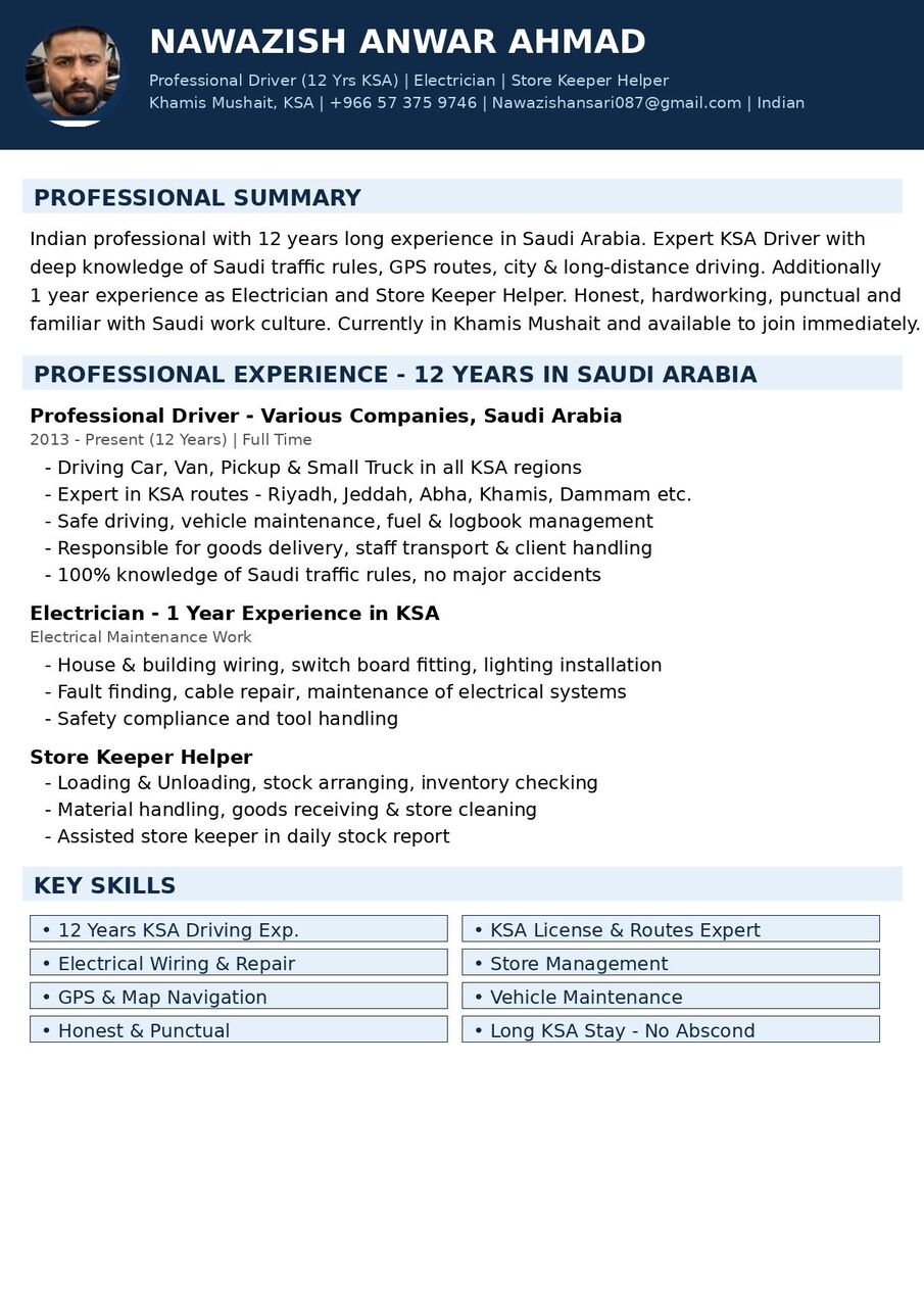 Riyadh, Job Seekers, Light Driving Driver