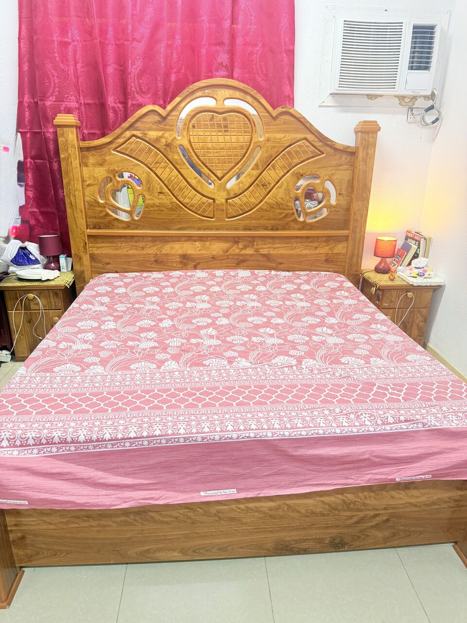 Jeddah, Furniture, SAR 2000,  King Size Bed With Medicated Mattress And Base Along With Side Tables And Dressing Table A
