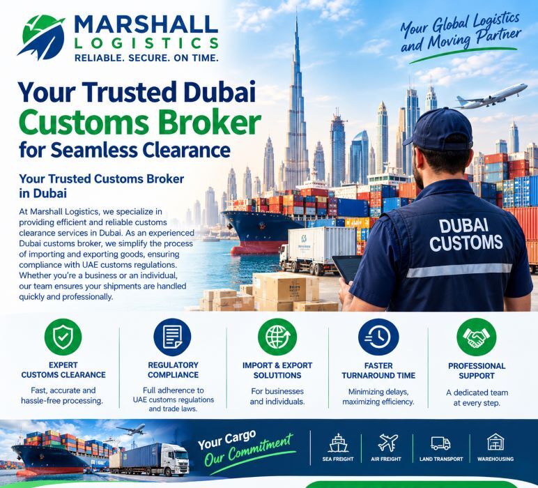 Sharjah, Cargo, Dubai Customs Broker With Marshall Logistics