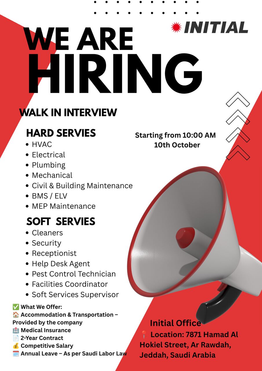 Jeddah, Jobs, Walk In Interview