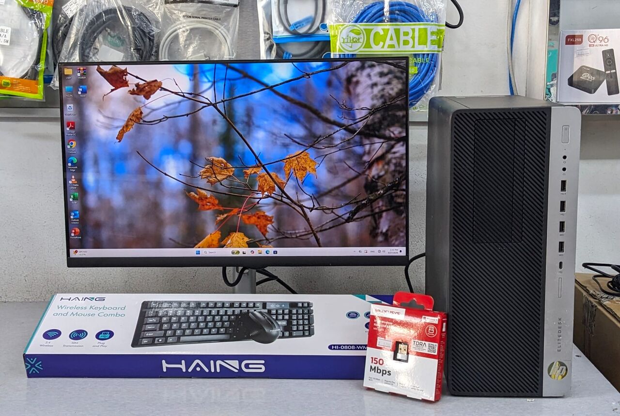 Manama, Tablet Computers, BHD 133,  HP I7 8th Gen PC (12CPUs) RAM 16GB SSD 128GB M.2+500GB HDD With 24" FHD Borderless Monitor