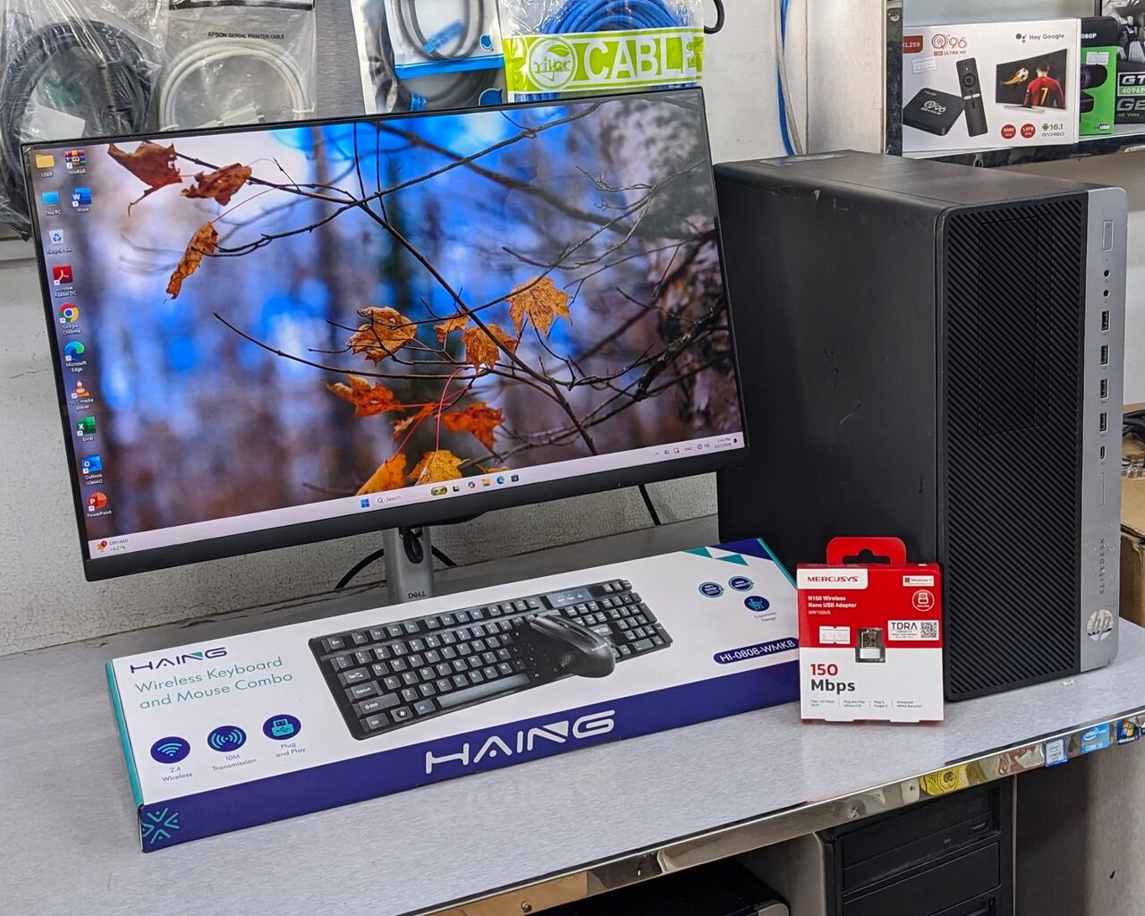 Manama, Tablet Computers, BHD 133,  HP I7 8th Gen PC (12CPUs) RAM 16GB SSD 128GB M.2+500GB HDD With 24" FHD Borderless Monitor