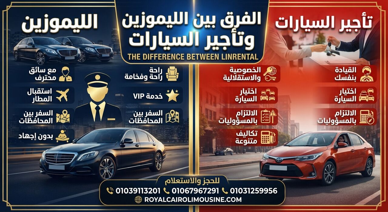 Cairo, Automotive, الفرق بين الليموزين وتأجير السيارات.