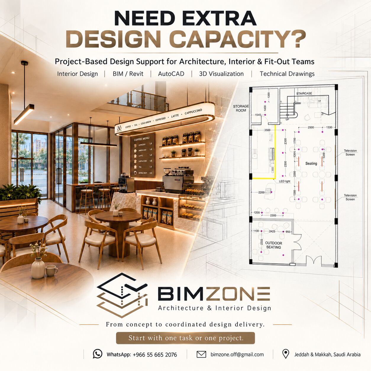 Jeddah, Interior Design, Interior Design | 3D Visualization | Revit/BIM & AutoCAD Support