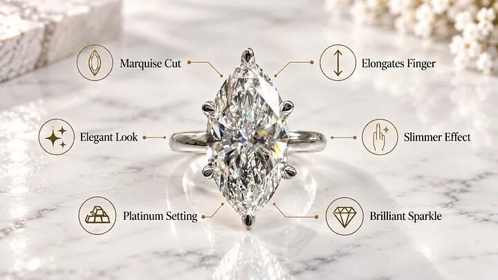 London, Jewelry, GBP 3250,  Royal Marquise Diamond Ring: Graceful Design And Lasting Brilliance