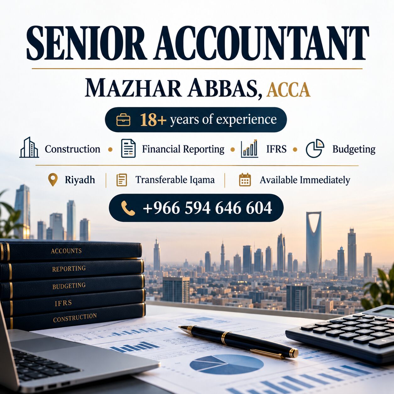 Bisha, Job Seekers, Senior Accountant / Chief Accountant Available &ndash; Riyadh