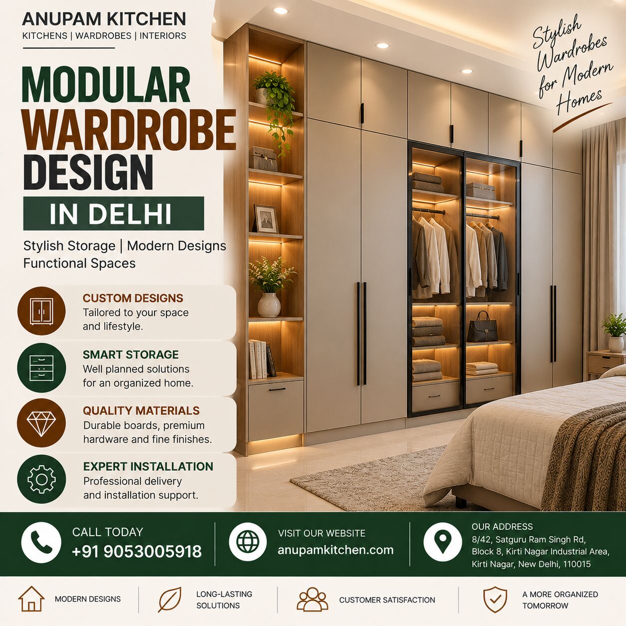 New Delhi, Construction, Modular Wardrobe Design In Delhi | Anupam Kitchen
