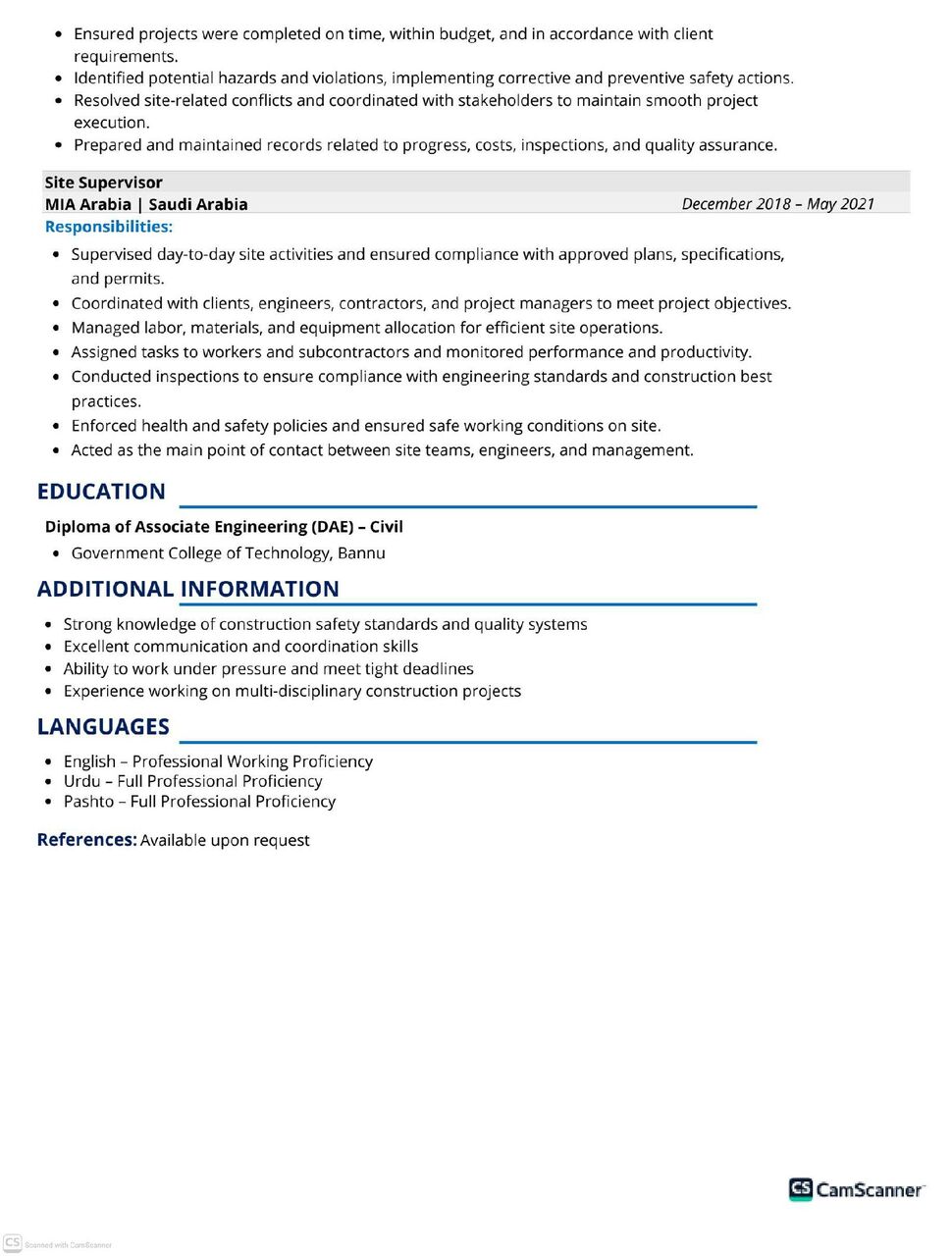 Riyadh, Job Seekers, Civil Engineer Diploma Of Associate Engineer (civil)