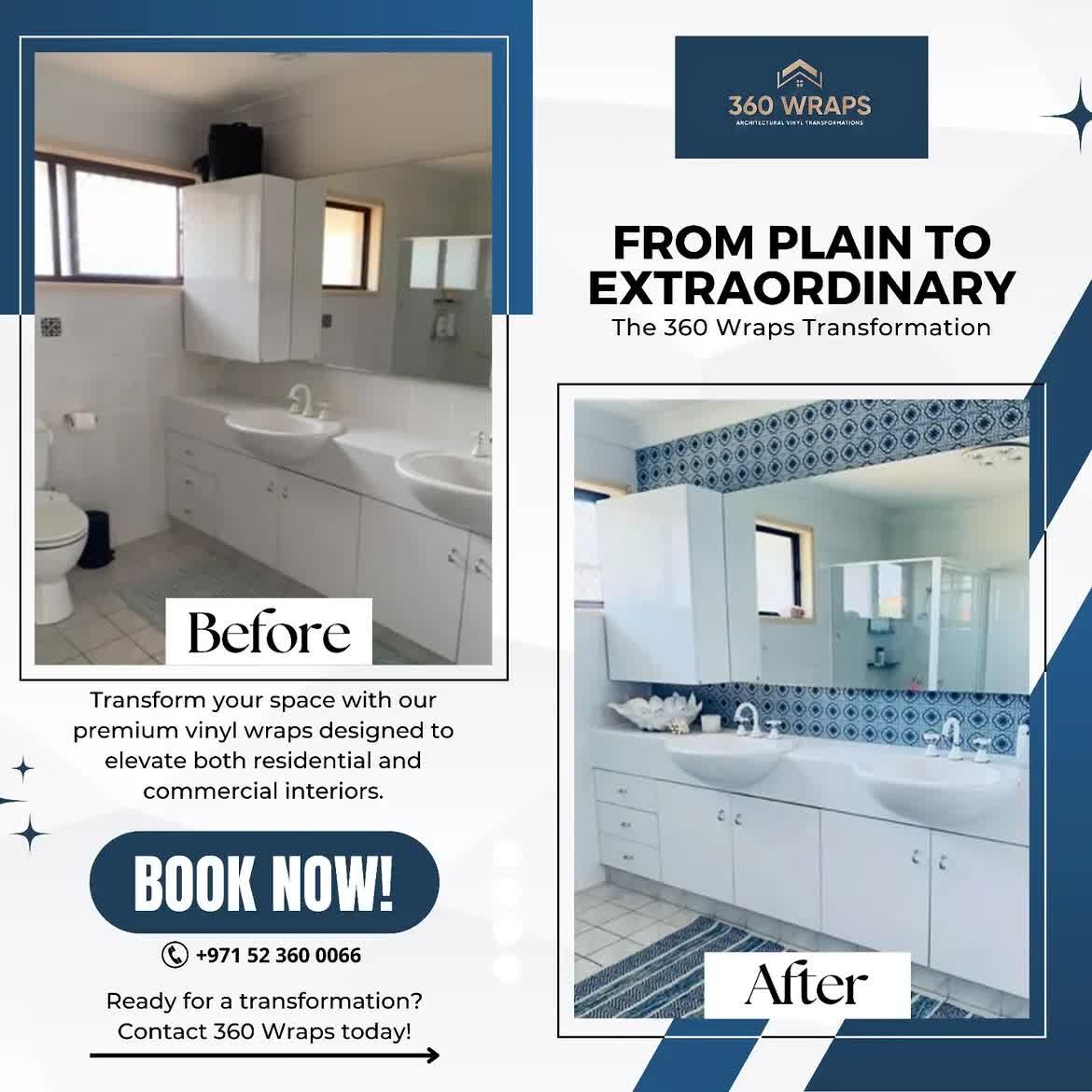 Dubai, Interior Design, Bathroom Vinyl Wrapping Dubai | Transform Your Bathroom With 360 Wraps