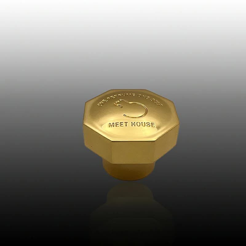 Los Angeles, Business Partners, Octagonal Embossed Gold Zamac Perfume Cap