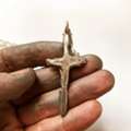 USD 895,  LUGDUN ARTISANS Mens Silver Cross Necklace Handforged In Sterling Silver USA Made
