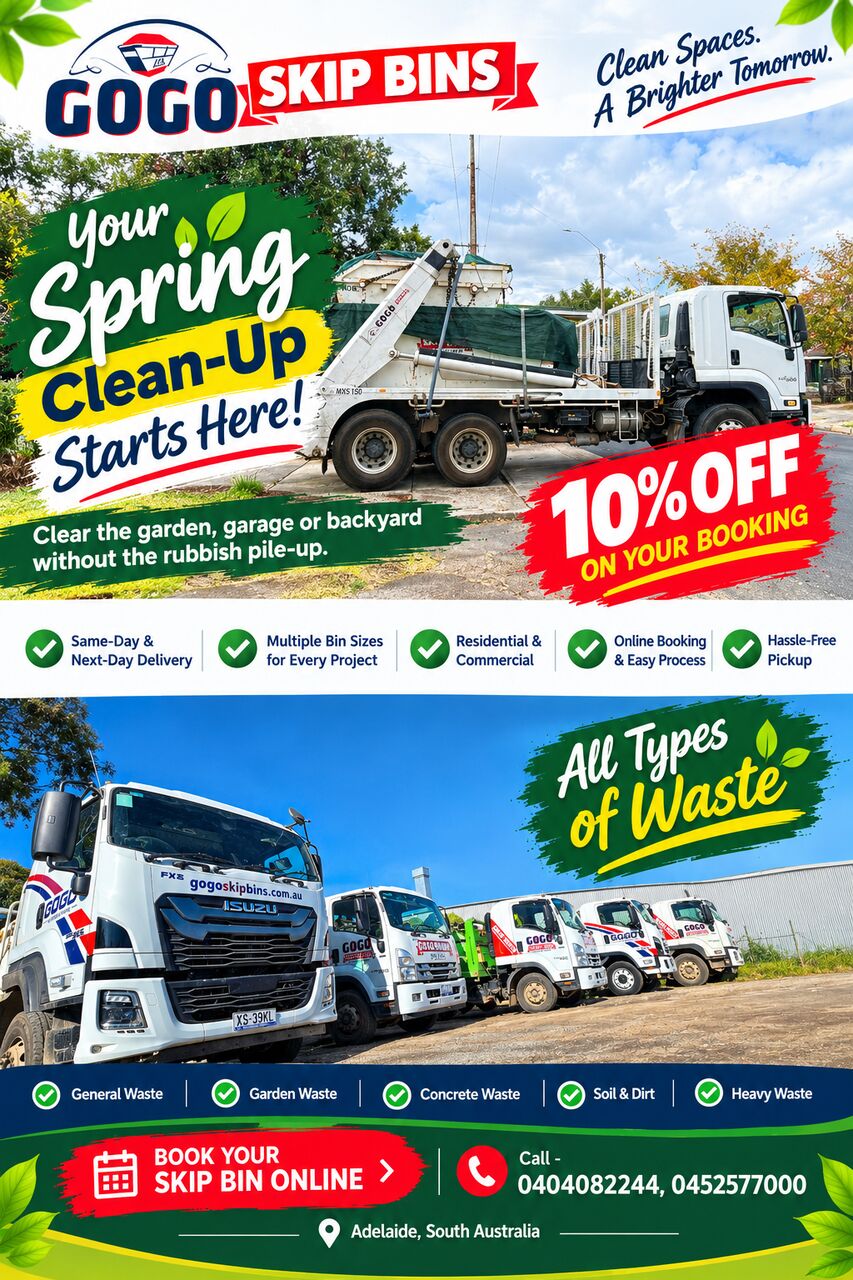 Sydney, Cleaning, Fast & Affordable Garden Waste Skip Adelaide | GoGo Skip Bins