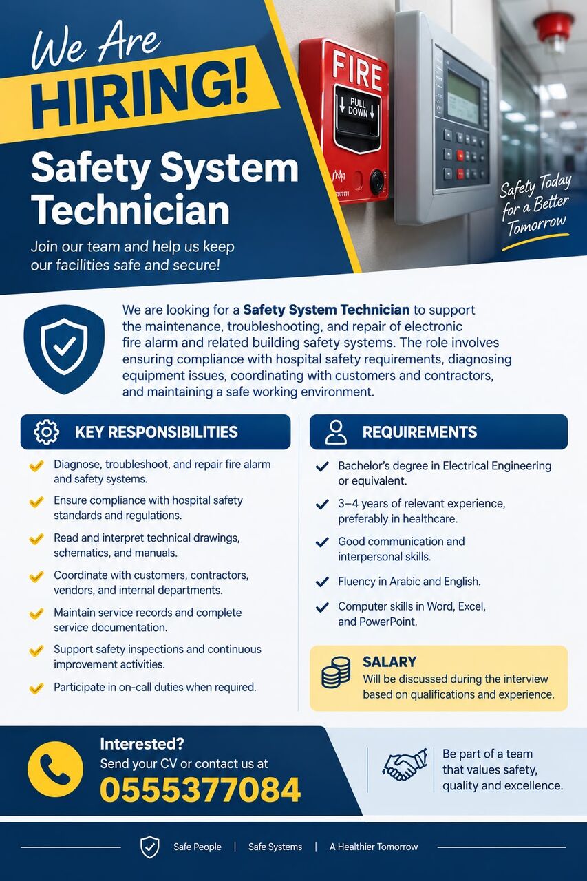 Riyadh, Jobs, Safety System Technician