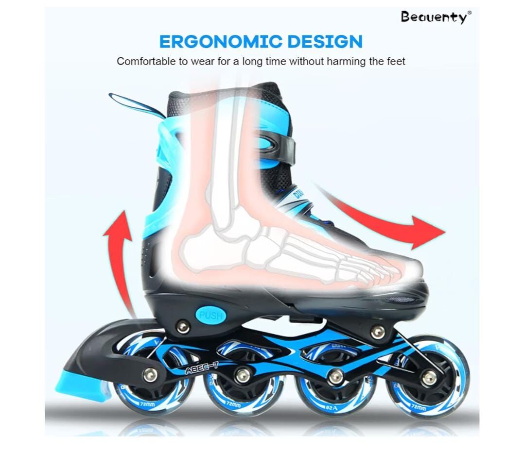 Al Malaz, Toys & Games, SAR 110,  Adjustable Inline Skates / Roller Skates With Flashing Wheels &ndash; EU 38-41 (Size L)