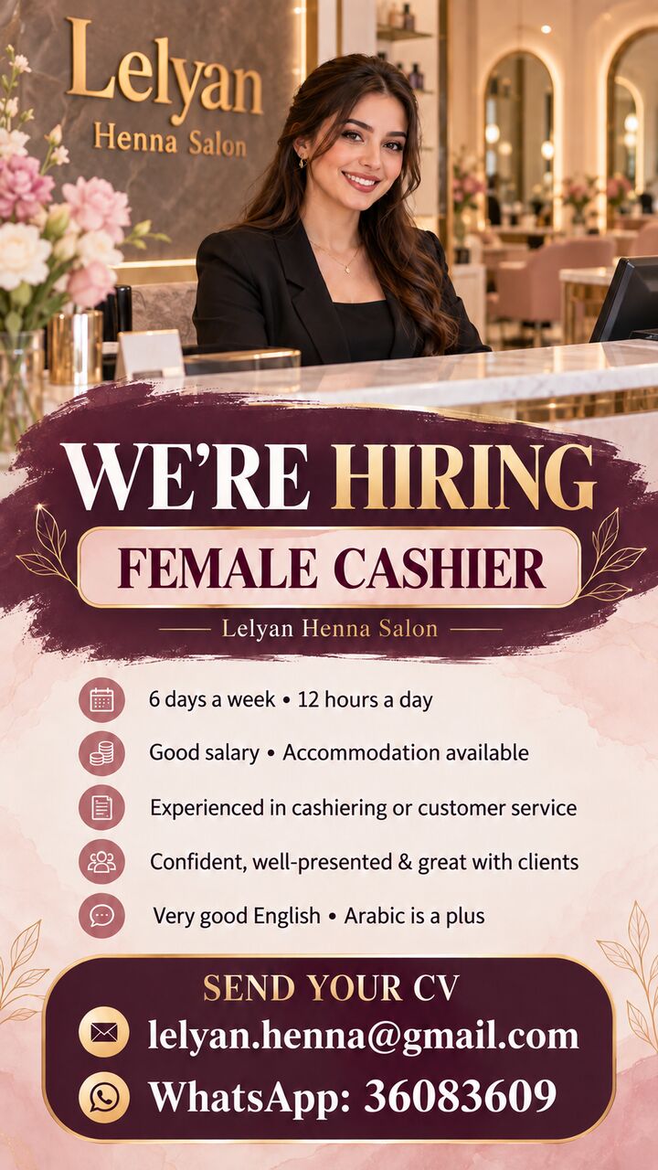Jid Ali, Jobs, FEMALE CASHIER