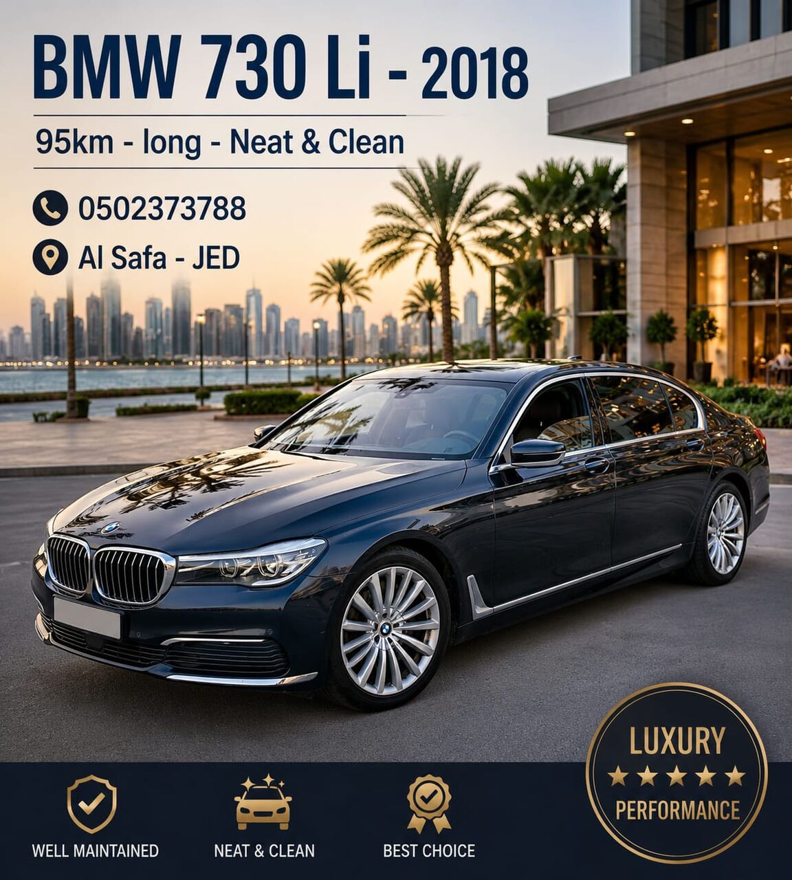 Jeddah, Vehicles, Cars & Trucks , SAR 99500,  Bmw 730,  2018,  Automatic,  95000 KM,  • Li |  | Full-Size Luxury Sedan | بي إم دبليو