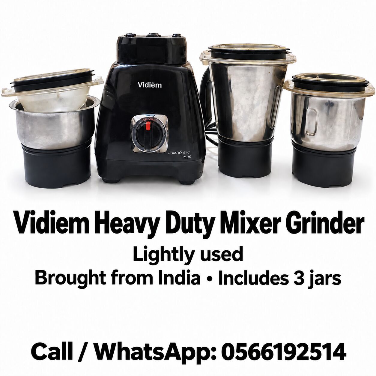 Jeddah, Appliances, SAR 225,  Vidiem Heavy Duty Mixer Grinder