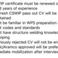 WELDING QC ( NON ARAMCO ) 03 NOS