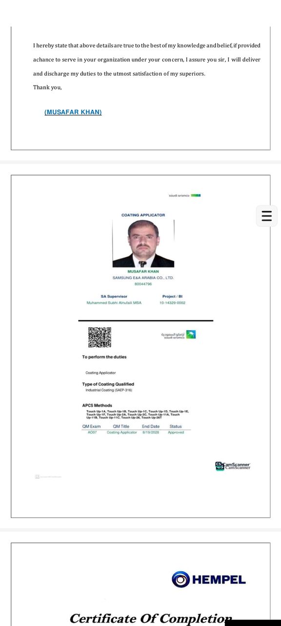 Jubail, Job Seekers, Coating Applicator, Aramco Approved