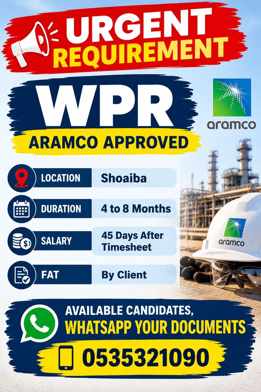 Riyadh, Jobs, WPR Aramco Approved