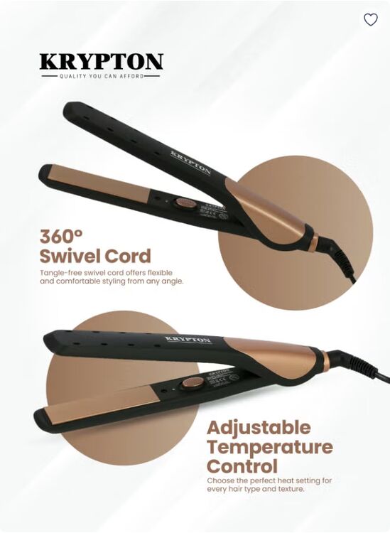 Riyadh, Appliances, SAR 25,  KRYPTON Ceramic Hair Straightener With Wet And Dry Styling
