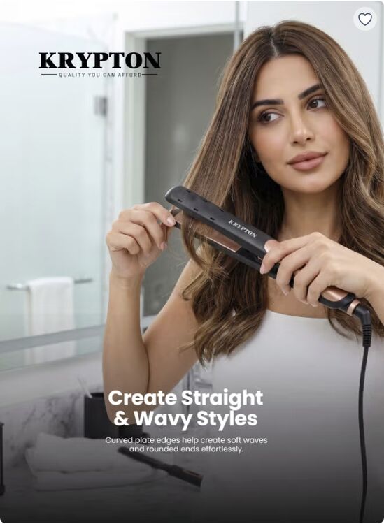 Riyadh, Appliances, SAR 25,  KRYPTON Ceramic Hair Straightener With Wet And Dry Styling