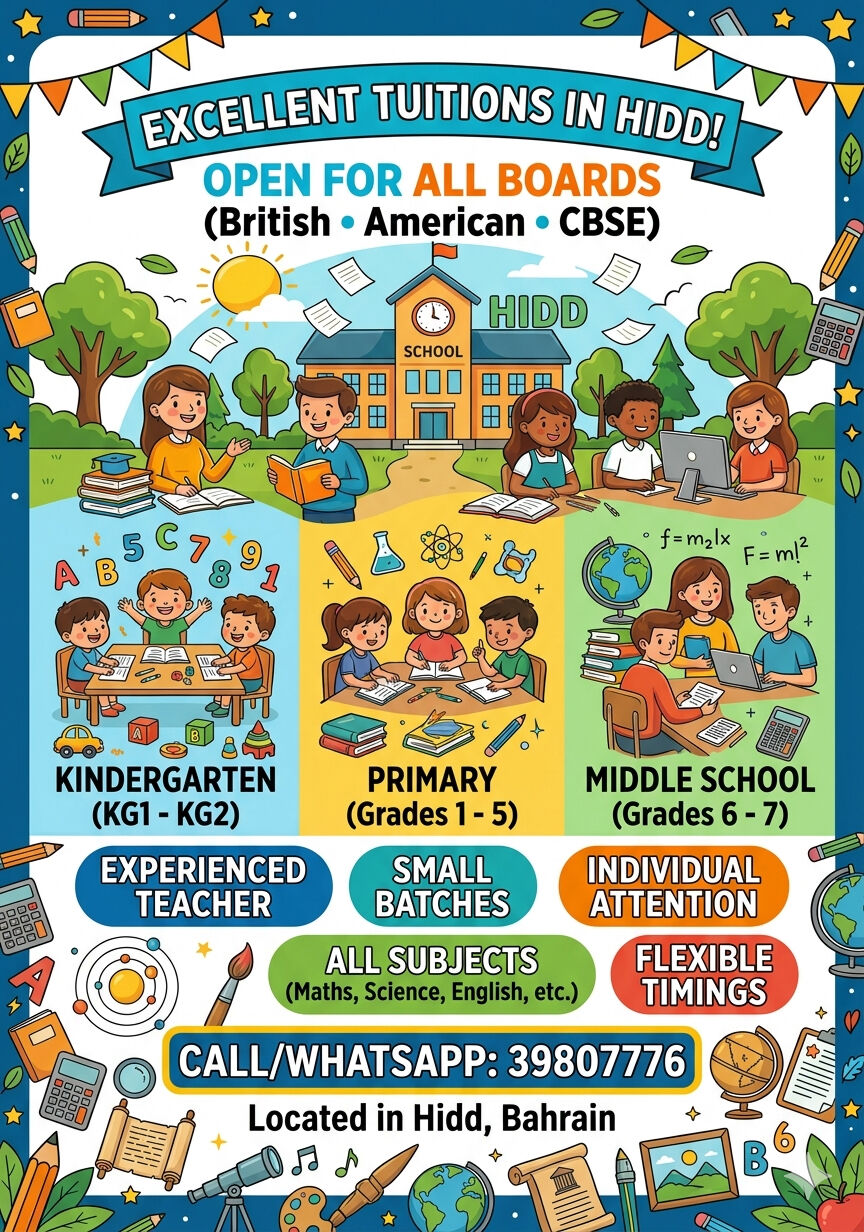 Hidd, Lessons Offered, Tuitions Available In Hidd