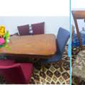 SAR 450,  Solid Wooden Dining Table With 5chairs 1 Chairs Leg Is Broken