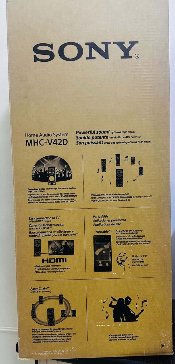 Riyadh, Musical Instruments, SAR 850,  🔊 Sony MHC-V42D High-Power Audio System Like Brand New