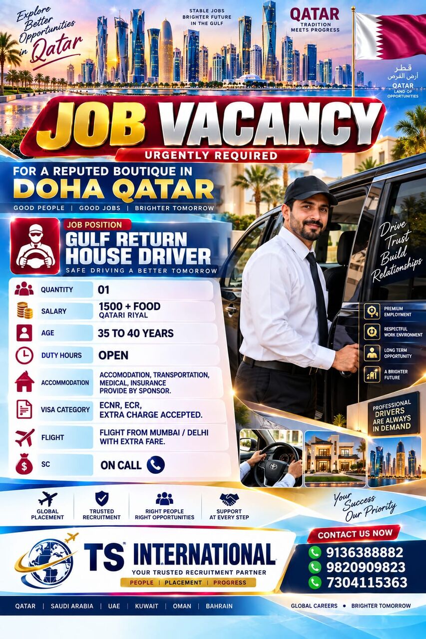 Mumbai, Jobs, Gulf Return House Driver