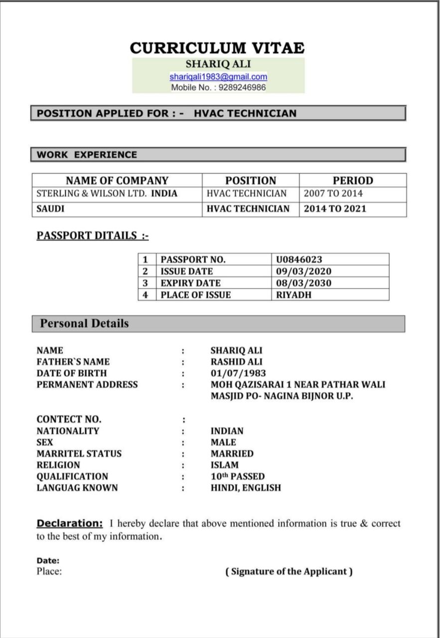 Riyadh, Job Seekers, Airconditioner, Electrician &light Driver